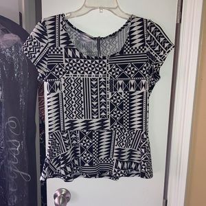 Black and white patterned dress shirt